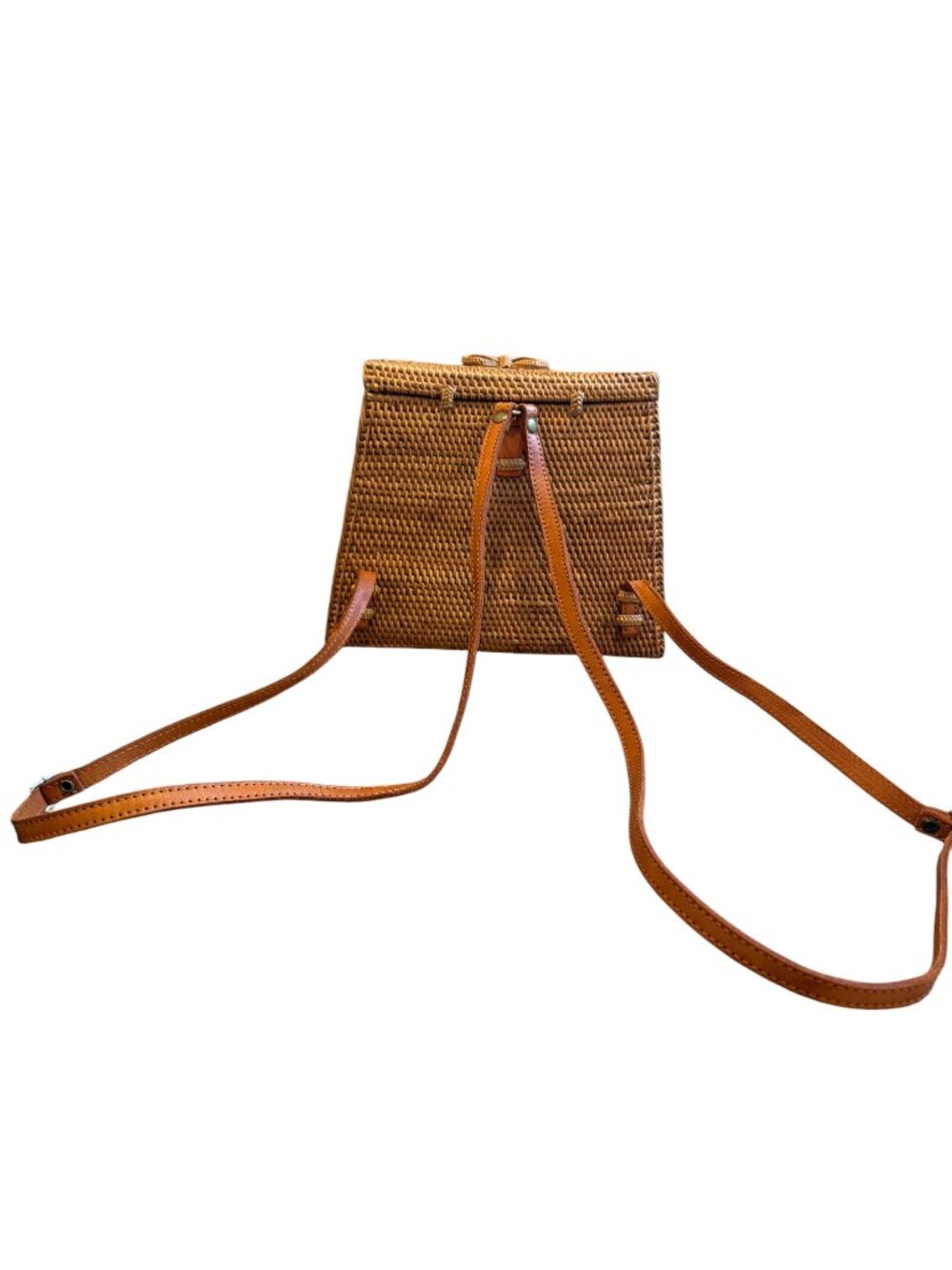 Sundara Rattan Backpack Bali Woven Bag Boho Summer - Picture 9 of 10